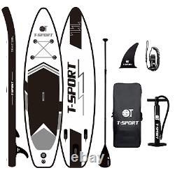 Inflatable Paddle Board Stand Up Paddleboard 106 FT Surfboard Non-Slip Black