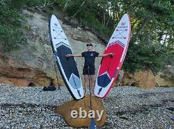 Inflatable Paddle Board Stand Up Paddleboard 106 FT Surfboard Non-Slip Red