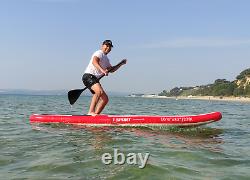 Inflatable Paddle Board Stand Up Paddleboard 106 FT Surfboard Non-Slip Red