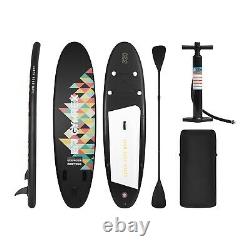 Inflatable SUP Board Stand Up Paddle Board Black SUP Board + Paddle 3 Fins 130kg