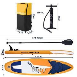 Inflatable Stand Up Paddle Board 10.5ft33in6in Surfboard Non-Slip Deck Yellow