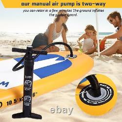 Inflatable Stand Up Paddle Board 10.5ft33in6in Surfboard Non-Slip Deck Yellow
