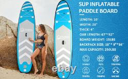 Inflatable Stand Up Paddle Board Kit, 10 SUP Board, Adjustable Paddle Kayak UK