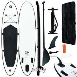 Inflatable Stand Up Paddle Board Set Black and White vidaXL