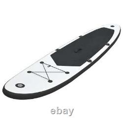 Inflatable Stand Up Paddle Board Set Black and White vidaXL