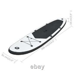 Inflatable Stand Up Paddle Board Set Black and White vidaXL