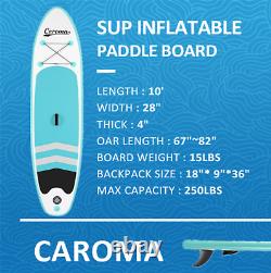 Inflatable Surfboard Stand Up Paddle SUP 10FT Surf Board Portable Paddleboard UK
