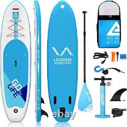 Leader Accessoris Inflatable Stand up Board with Fins Adjustable Paddle