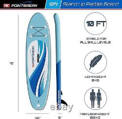 M. Y PointBreak Paddle Board 10ft Inflatable Stand Up Paddleboard SUP PUMP BAG +