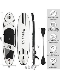 Mesuvida Inflatable Paddle Boards, 10,6ft SUP Stand Up Paddleboarding