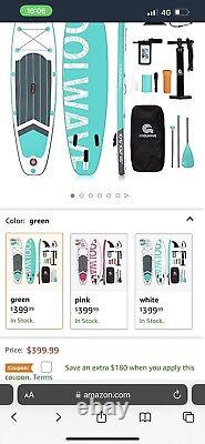 New Coolwave Inflatable Stand Up Paddle Board With Camera Seat And Accessories