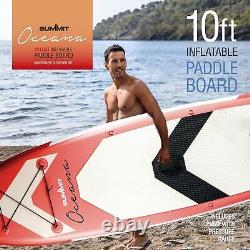 Oceana 10FT Inflatable Stand Up Paddle Board Kit Surfboard Non-Slip Deck Red