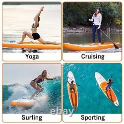 Orange Paddle Board 11FT Inflatable Stand Up SUP Surfing with Kayak Seat Pumb