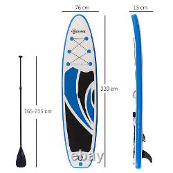 Outsunny 10Ft Inflatable Non-Slip Paddle Stand Up Board with Adjustable Paddle