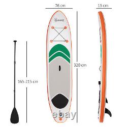 Outsunny 10Ft Inflatable Non-Slip Paddle Stand Up Board with Adjustable Paddle