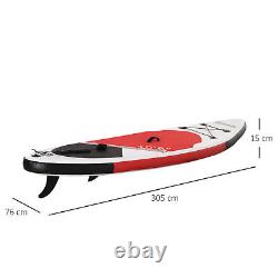 Outsunny 10Ft Inflatable Stand Up Board Non-Slip Deck Board with Paddle Carry Bag