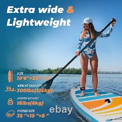 Overmont SUP Inflatable Stand Up Paddle Board for adults, 323x84x15cm & with Adj