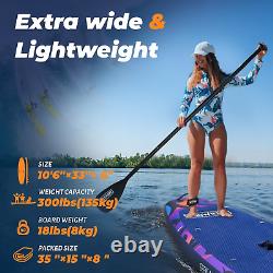 Overmont SUP Inflatable Stand Up Paddle Board for adults, 323x84x15cm & with Adj