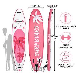 Pink 11FT Inflatable Stand Up Paddle Board SUP Surfboard Complete Kit Kayak Seat