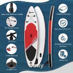 Stand Up Paddle Board SUP 10.5ft Inflatable Adjustable Non-Slip Accessories Red