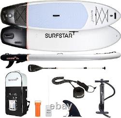 Surfstar Inflatable Stand Up Paddle Board with Camera Mount Fiberglass Paddle