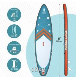 Tuxedo Sailor Inflatable Stand Up Paddle Board 11 Foot Long