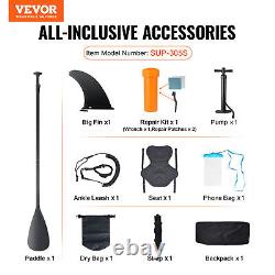 VEVOR Inflatable Stand Up Paddle Board 10 ft Kayak Board with Seat Accessory