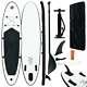 Vidaxl Inflatable Stand Up Paddle Board Set Black And White Sporting Sup Board