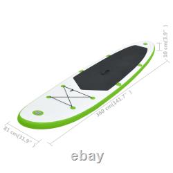 VidaXL Inflatable Stand Up Paddle Board Set Green and White