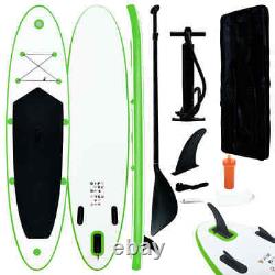 VidaXL Inflatable Stand Up Paddle Board Set Green and White SUP Board Set