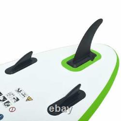 VidaXL Inflatable Stand Up Paddle Board Set Green and White SUP Board Set