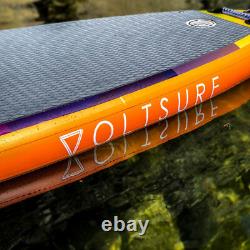 VoltSurf 11 Foot Rover Inflatable SUP Stand Up Paddle Board Kit with Pump, Orange