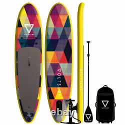 VoltSurf 11 Foot Rover Inflatable SUP Stand Up Paddle Board Kit with Pump, Yellow