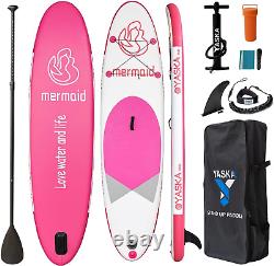 10.6ft Gonflable Stand Up Paddle Board- Sup 10.6'32'6'', Blanc/bleu Clair