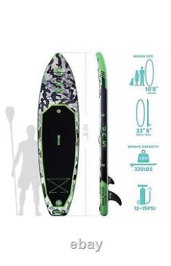 10'8 Planche Gonflable Stand Up Paddle Board Surfboard Avec Kayak Seat 12090