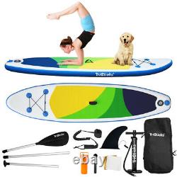 10ft 3fins Gonflable Sup Paddle Board Stand Up Paddleboard Kayak 6 Épaisseur