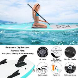 10ft Gonflable Stand Up Paddle Sup Board Surfing Surf Board Paddleboard 3 Fins