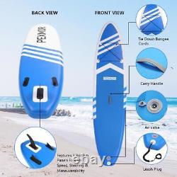 11ft Sup Stand Up Paddle Board Cartes De Surf Gonflables Bleu +pump Paddle Fin Bag