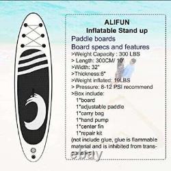 ALIFUN Planche de paddle gonflable SUP Capacité de poids 200Kg 15cm 10'11