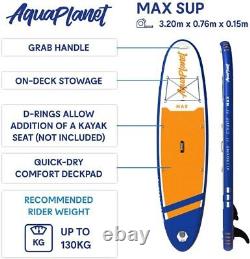 Aquaplanet 10ft 6' Max Kit De Paddle Gonflable Stand-up / Ensemble De Paddle
