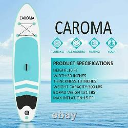 Caroma Gonflable Stand Up Paddle Board Sup 10ft Bleu Avec Paddle, Pump & Bag Uk
