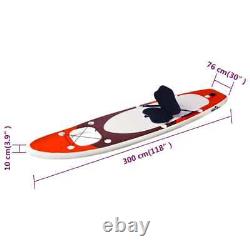 Ensemble de planche à pagaie gonflable rouge SUP vidaXL