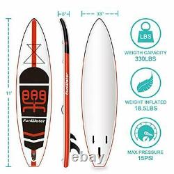 Funwater Gonflable Stand Up Paddle Board 11'×33×6 Ultra-light (18.5lbs) Sup