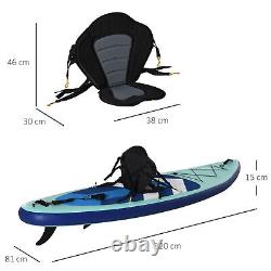 Homcom 10,5ft Gonflable Stand Up Paddle Board Kayak Kit De Conversion Adultes Enfants