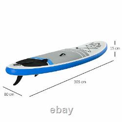 Homcom Gonflable Stand Up Paddle Board Sup Accessoires Bleu