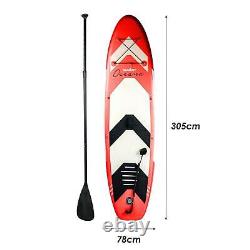 Oceana 10ft Gonflable Stand Up Paddle Board Kit Surfboard Non-slip Deck Red