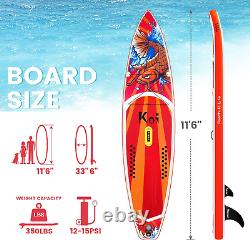 Plaisir de l'eau SUP Stand Up Paddle Board gonflable 11'6/11'/10'5 ultra-léger avec
