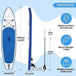 Planche Gonflable De Paddle Stand Up Sup Surfboard Avec Sac De Transport Pump Non-slip Deck