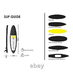 Planche Gonflable Sup Stand Up Paddle Board + Paddle 3 Palmes 135kg Noir/jaune