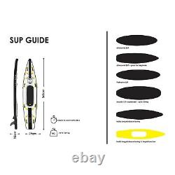 Planche Gonflable Sup Stand Up Paddle Board + Paddle Seat 120kg Noir/jaune